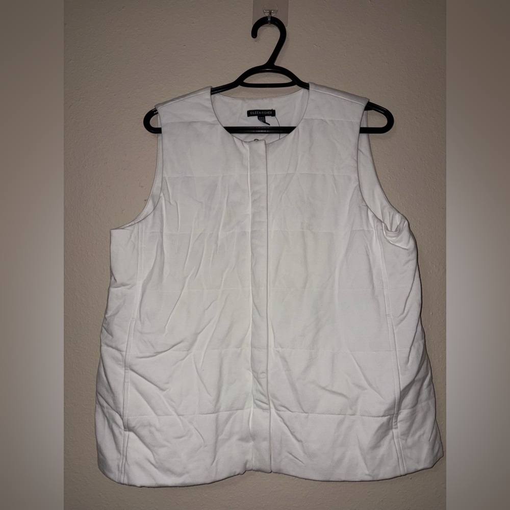 Eileen Fisher Off-White Sleeveless Vest